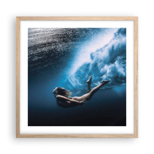 Poster în ramă de stejar deschis - Sirena modernă - 50x50 cm