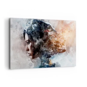 Tablou pe pânză - Povestea unei fete cu un oraș în fundal - 120x80 cm