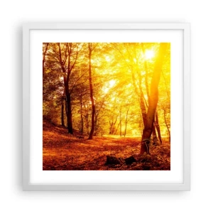 Poster în ramă albă - Spre o poiană de aur - 40x40 cm