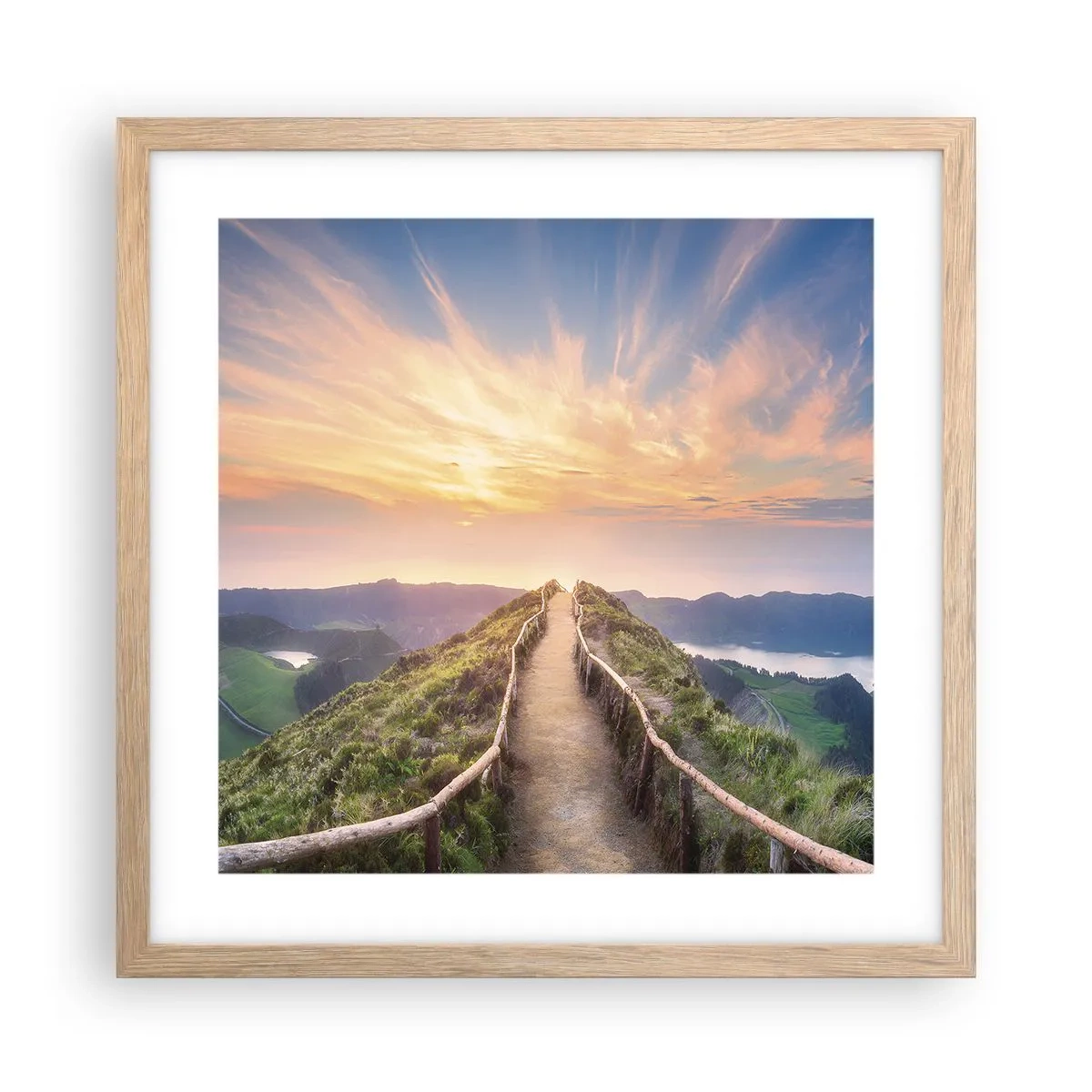 Poster în ramă de stejar deschis - Aproape de cer - 40x40 cm