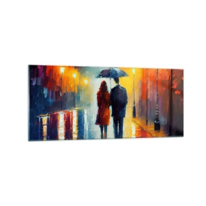 Tablou pe sticlă - Împreună - o noapte plină de culoare - 120x50 cm