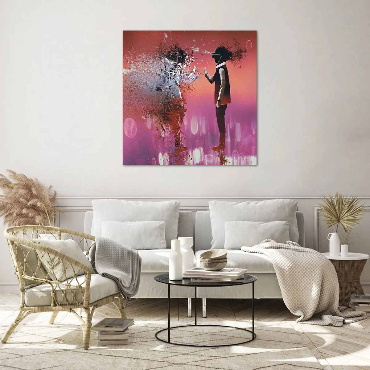Tablou pe sticlă - Este posibil să privești în interiorul tău? - 30x30 cm