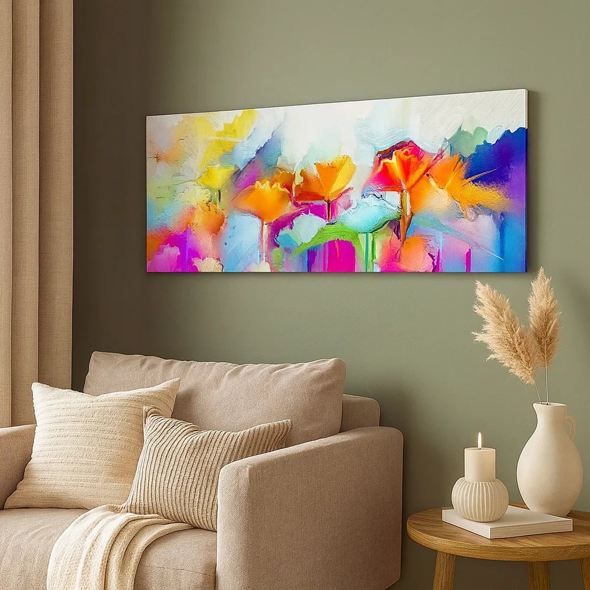 Tablou pe pânză - Curcubeul înflorit - 30x30 cm