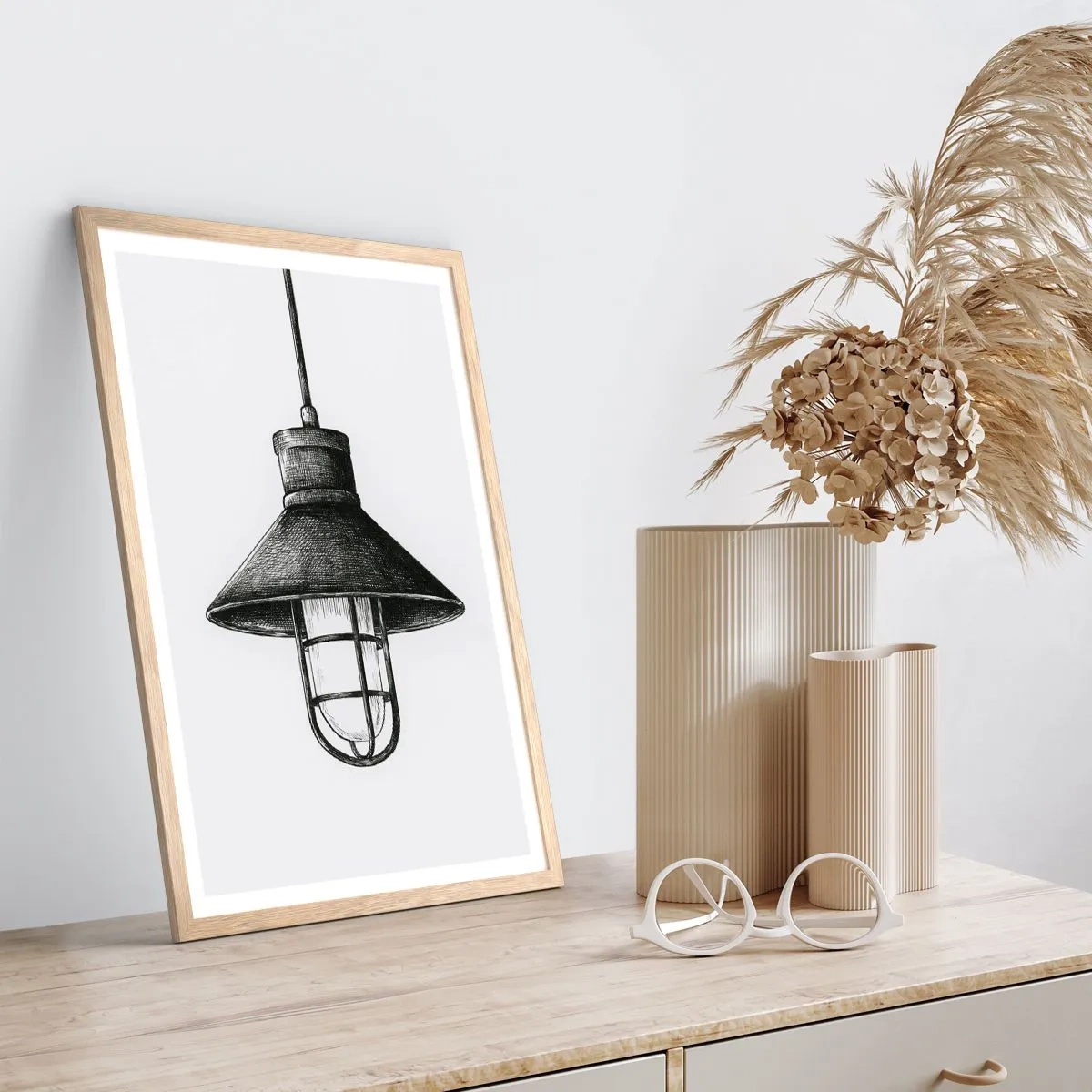 Poster în ramă de stejar deschis - Cu mulți ani în urmă... - 30x40 cm