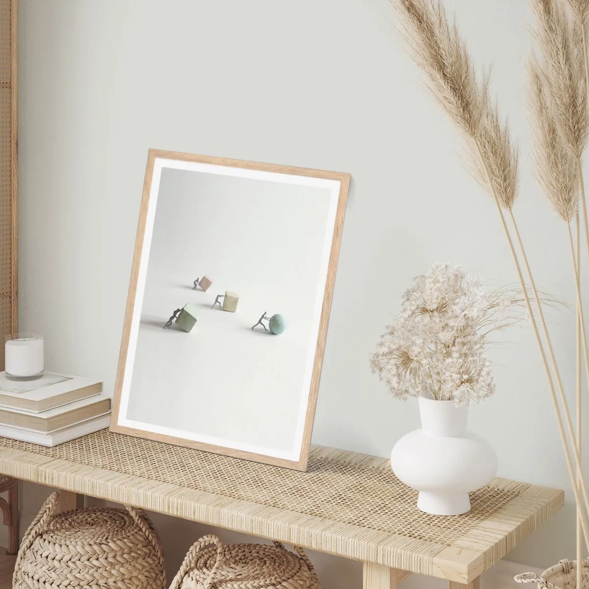 Poster în ramă de stejar deschis - Viața însăși - 70x100 cm