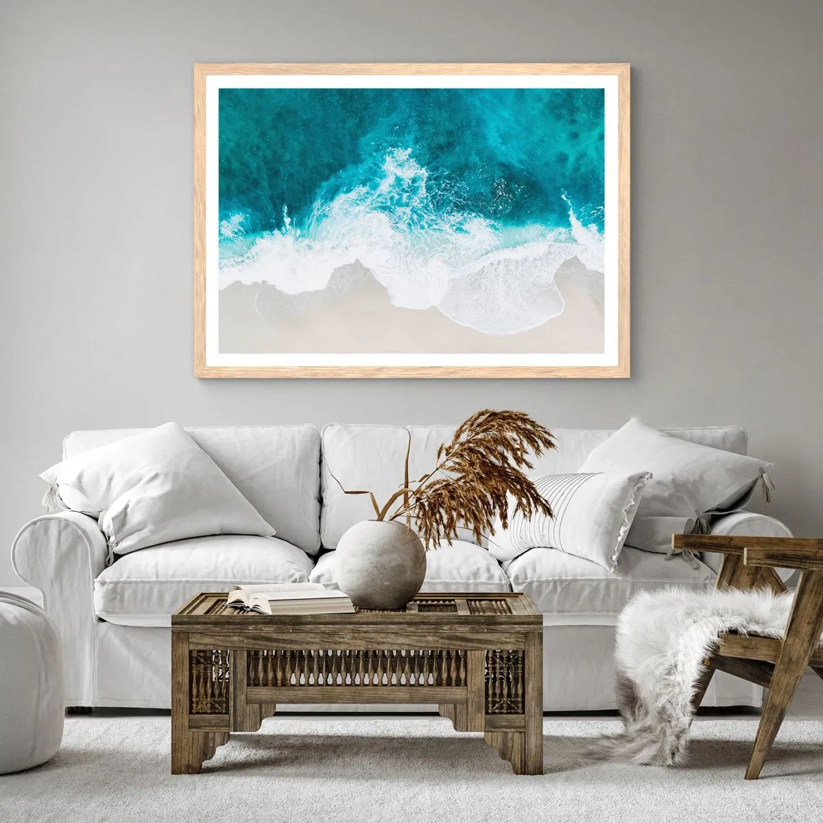 Poster în ramă de stejar deschis - Mângâiere naturală - 50x40 cm