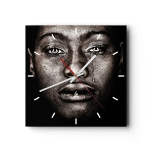 Ceas de perete - Ceas pe sticlă - O singură lacrimă - 40x40 cm