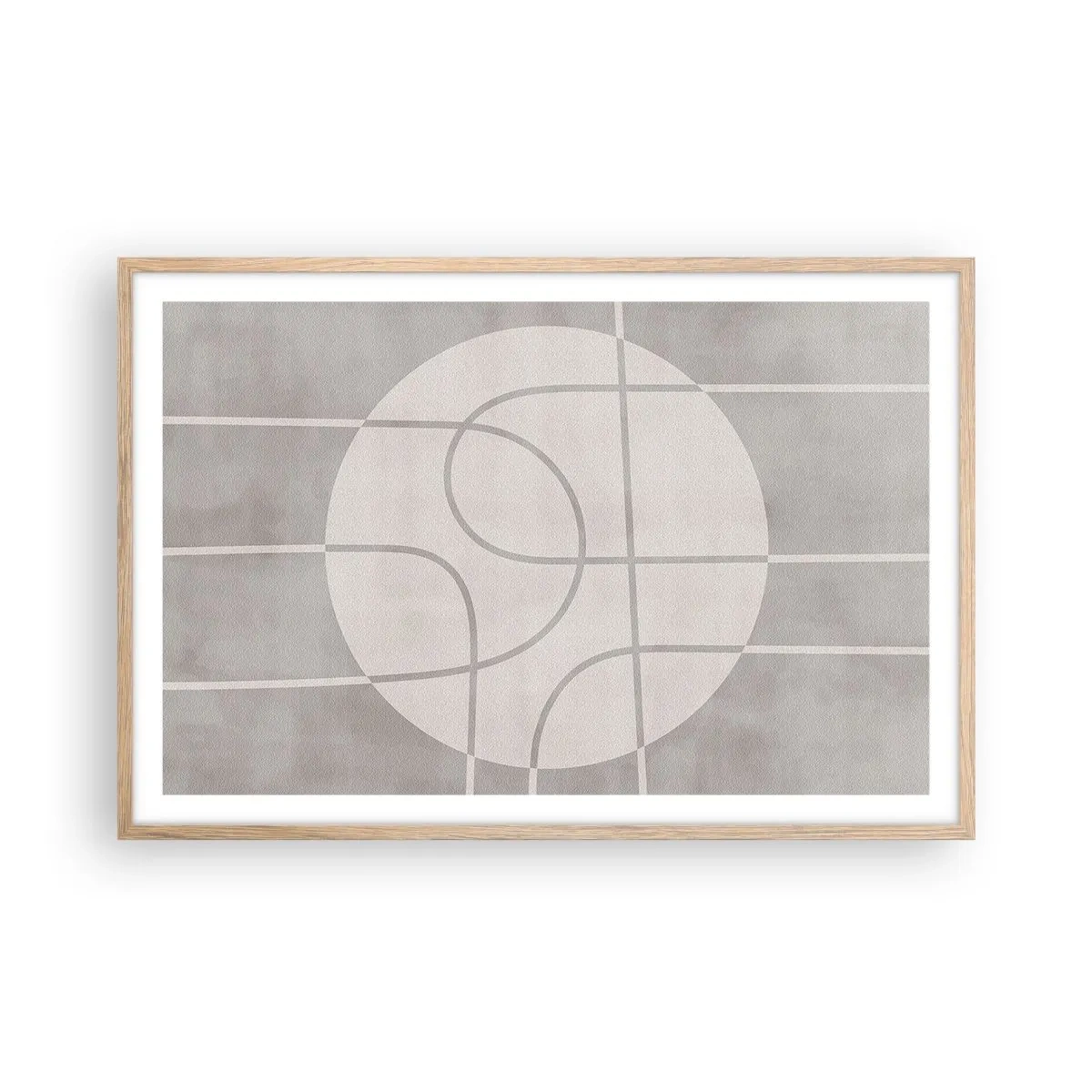 Poster în ramă de stejar deschis - Circular și drept înainte - 91x61 cm