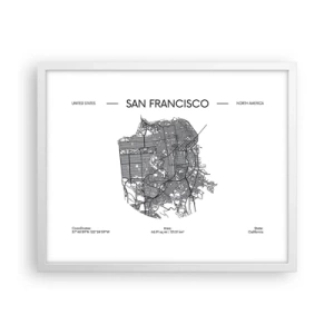 Poster în ramă albă - Anatomia San Francisco - 50x40 cm