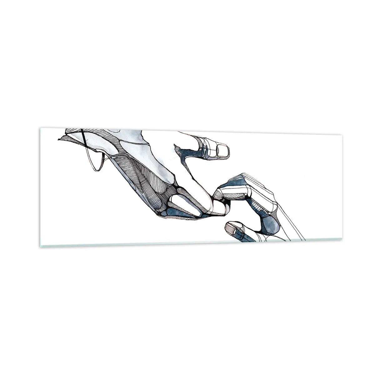 Tablou pe sticlă - Gest frumos - 90x30 cm