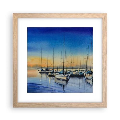 Poster în ramă de stejar deschis - Sfârșitul unei zile bune - 30x30 cm