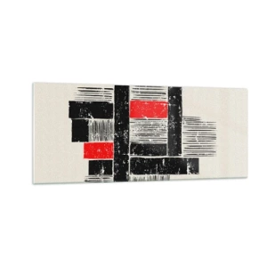 Tablou pe sticlă - Roșu și negru - 100x40 cm