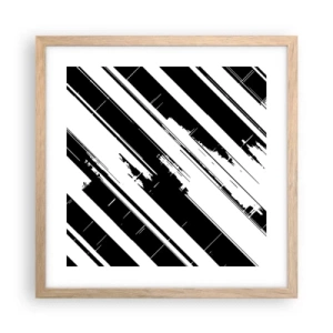 Poster în ramă de stejar deschis - Compoziție intensă și dinamică - 40x40 cm