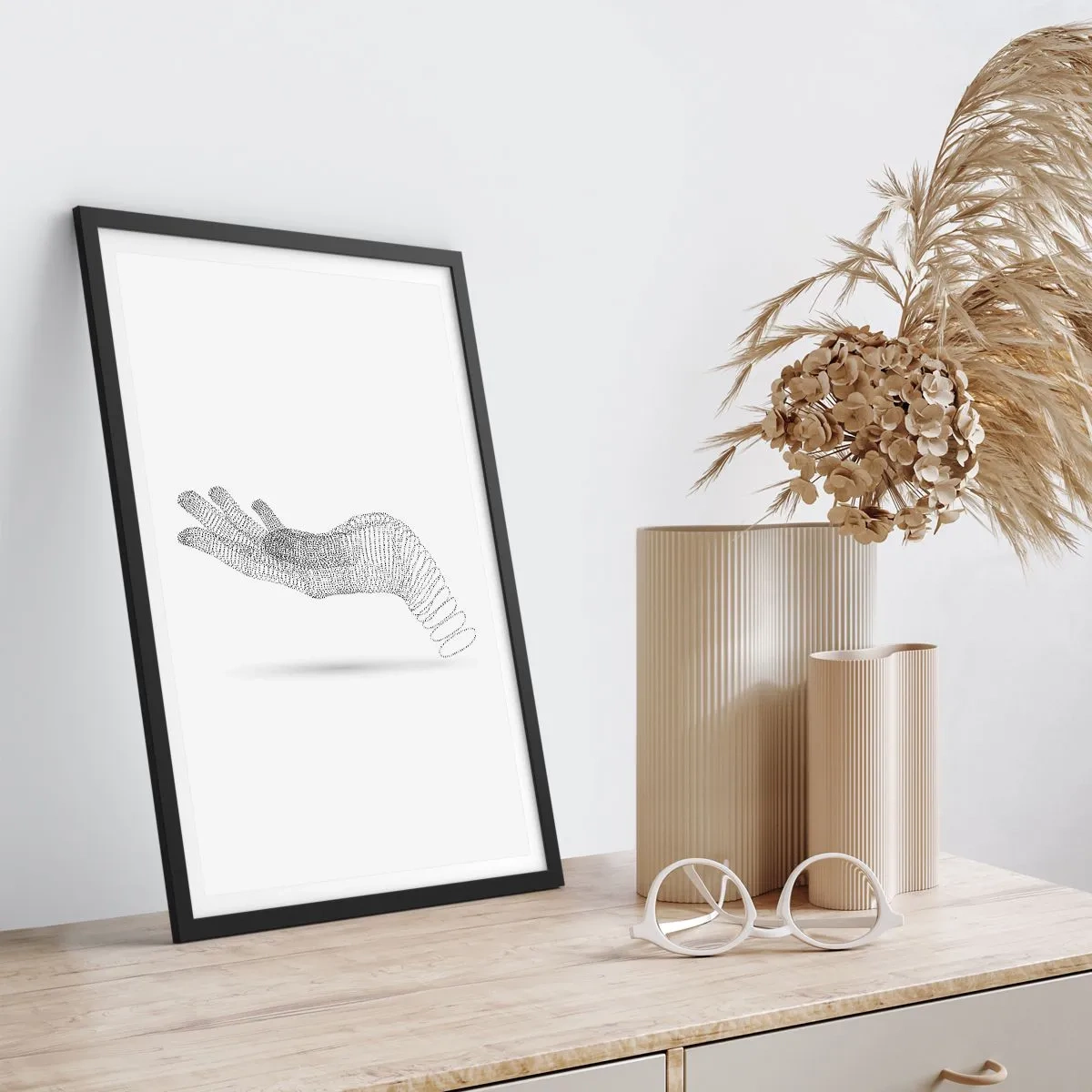 Poster în ramă neagră - Mână arcuită - 40x50 cm