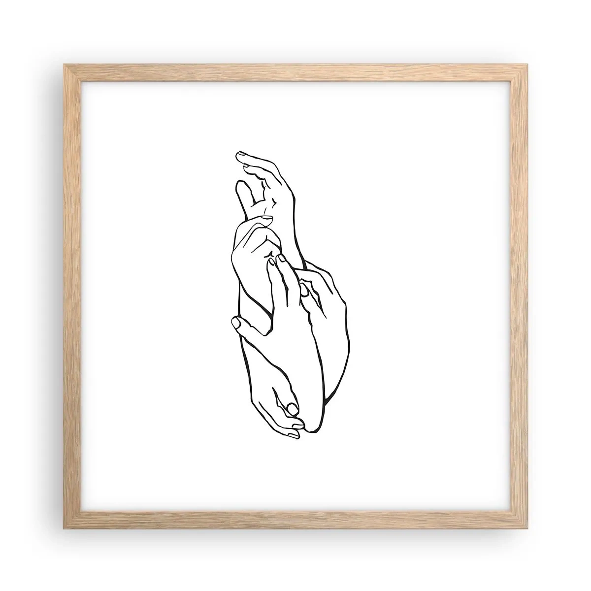 Poster în ramă de stejar deschis - Atingere bună - 40x40 cm