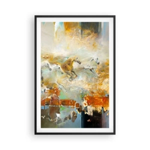 Poster în ramă neagră - Galopând prin lumină - 61x91 cm