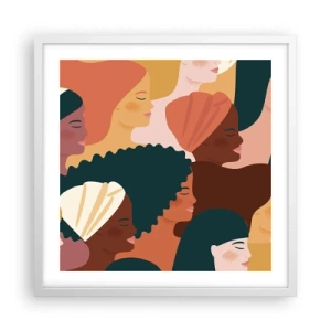 Poster în ramă albă - Numai feminitate - 50x50 cm