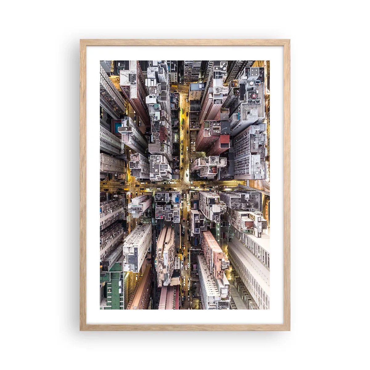 Poster în ramă de stejar deschis - Salutări din Hongkong - 50x70 cm