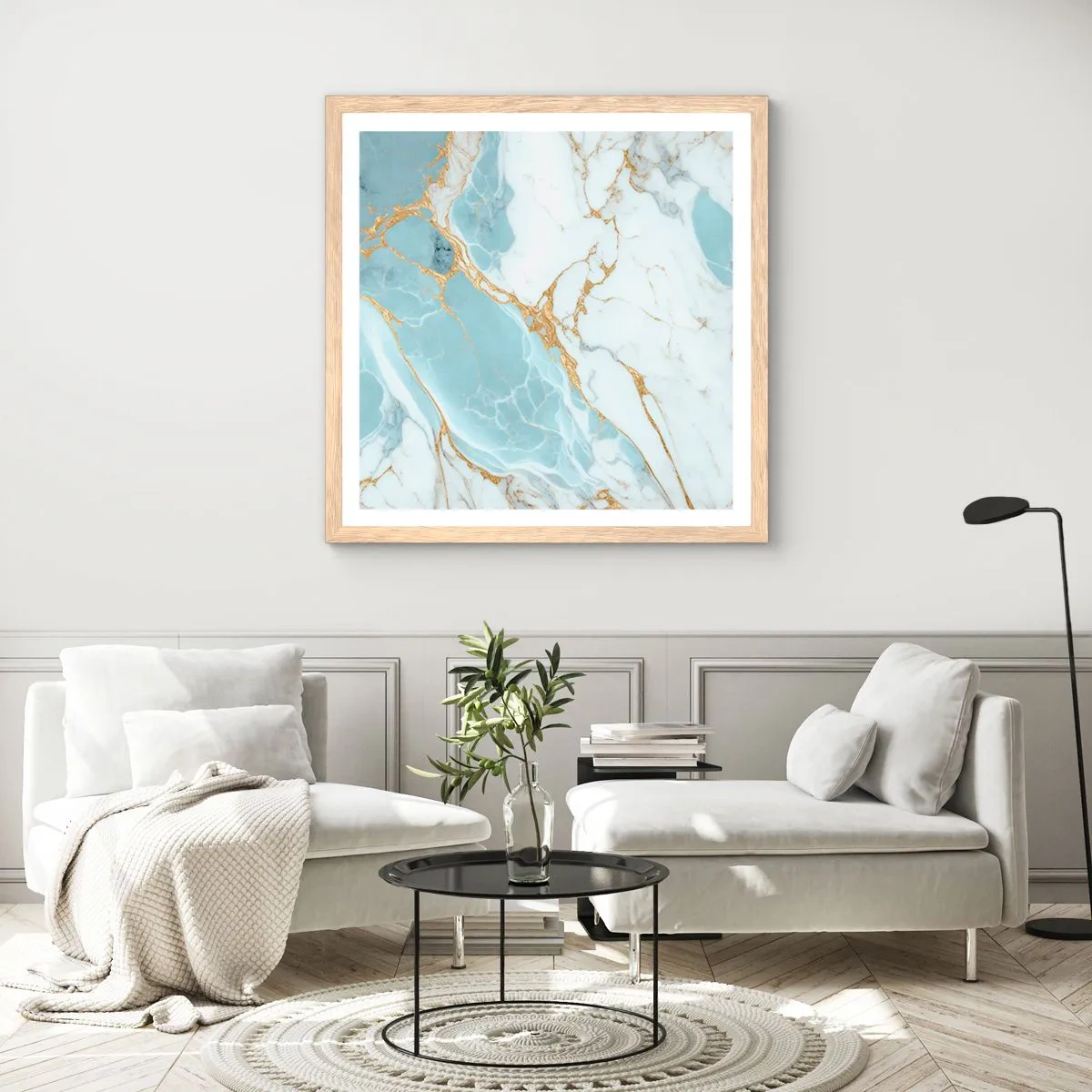 Poster în ramă de stejar deschis - Bogăția pietrei - 30x30 cm