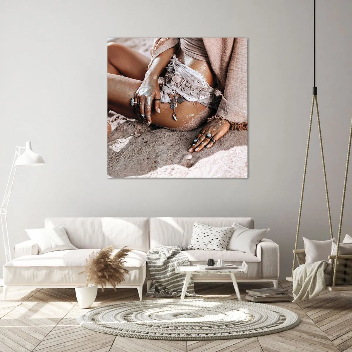 Tablou pe pânză - Aruncată de valuri? - 70x70 cm