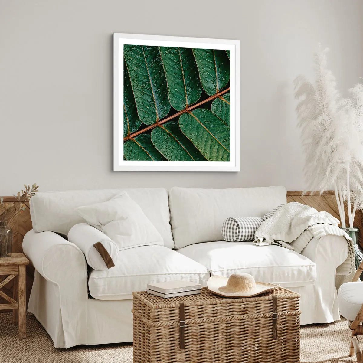 Poster în ramă albă - Într-un ritm verde - 50x50 cm