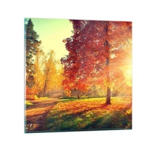 Tablou pe sticlă - Roșcatul este frumos - 70x70 cm