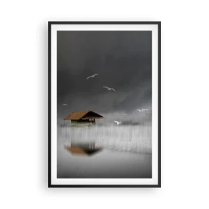 Poster în ramă neagră - Adăpost de ploaie - 61x91 cm