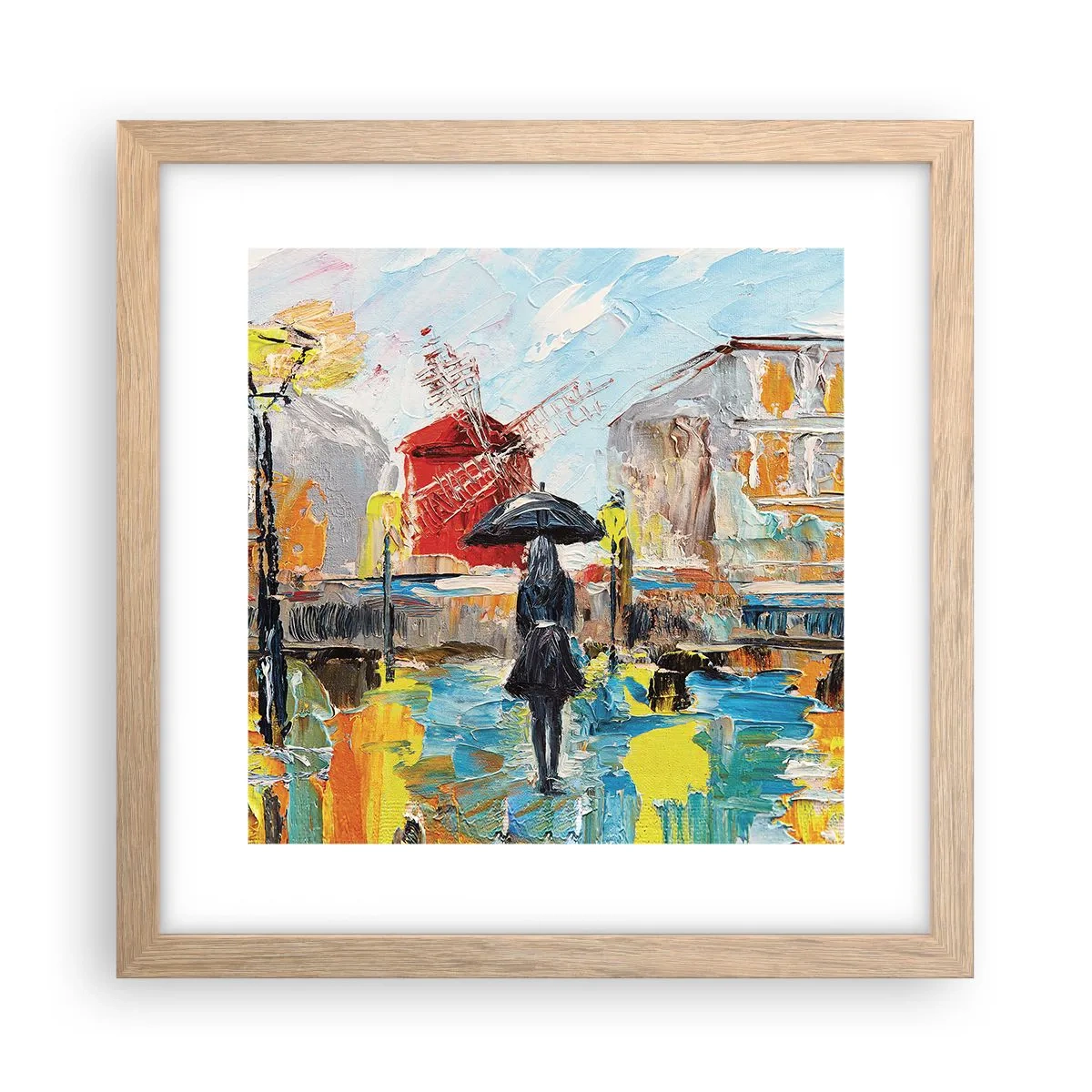 Poster în ramă de stejar deschis - Legende pariziene - 30x30 cm