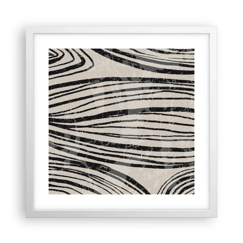 Poster în ramă albă - Deversare de linii - 40x40 cm