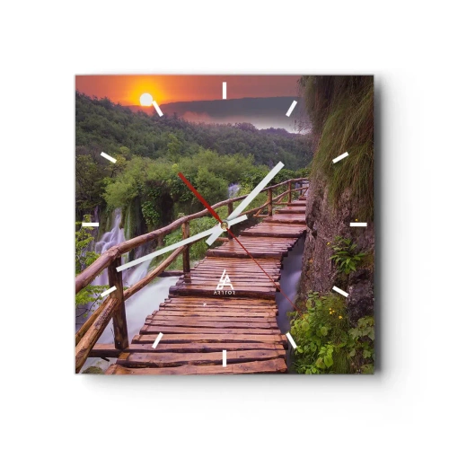 Ceas de perete - Ceas pe sticlă - Frumusețe de necrezut - 40x40 cm