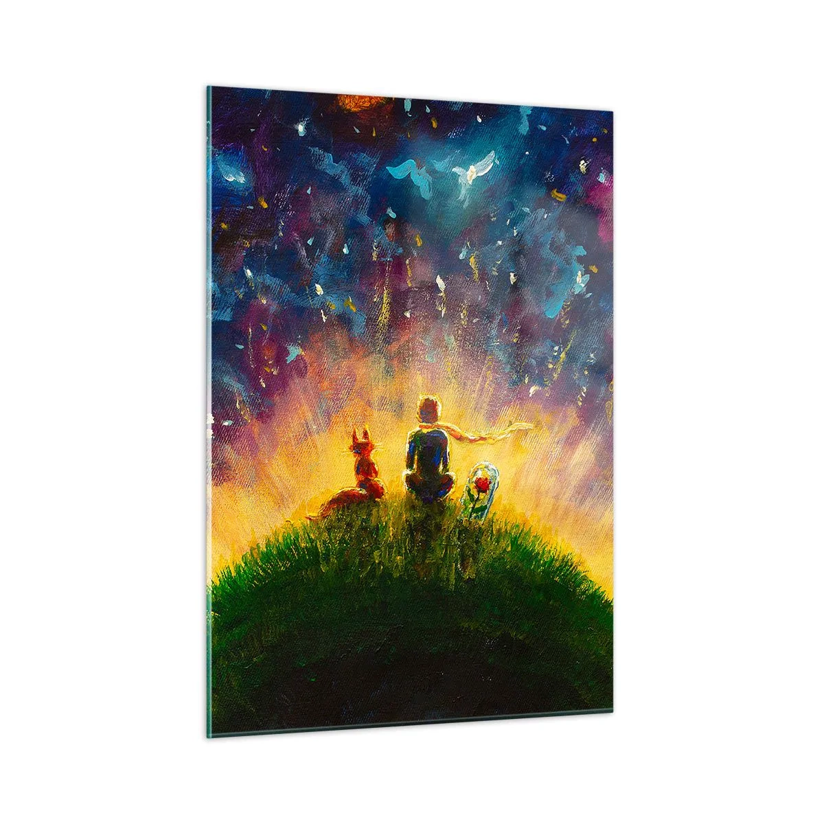 Tablou pe sticlă - Dragoste și prietenie - întreaga lume - 50x70 cm
