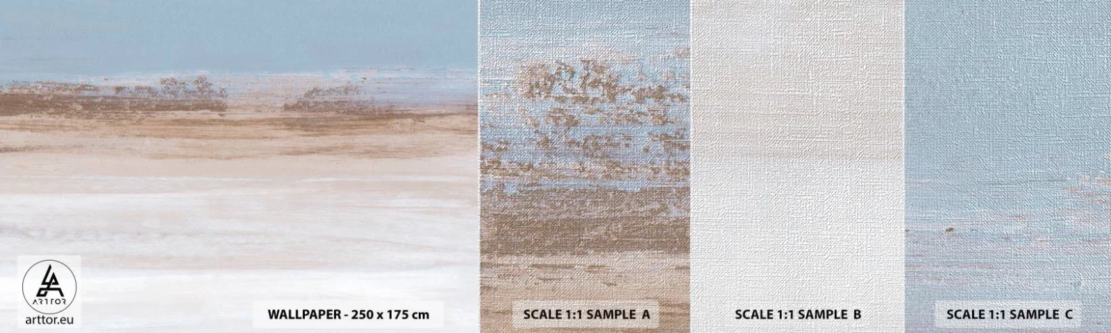 Mostră tapet Premium Canvas - Un peisaj ambiguu - Bucată, Luminos, Minimalism - 100x30 cm