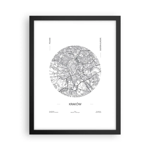 Poster în ramă neagră - Anatomia Cracoviei - 30x40 cm