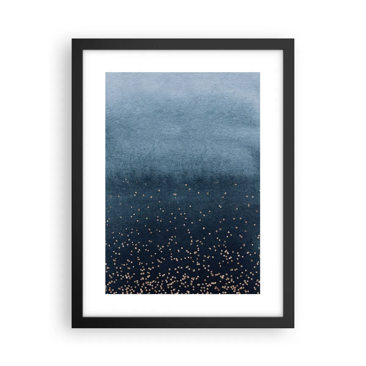 Poster în ramă neagră - Compoziție - faze albastre - 30x40 cm