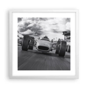 Poster în ramă albă - Cai putere! - 40x40 cm
