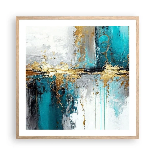 Poster în ramă de stejar deschis - Totul curge - 60x60 cm