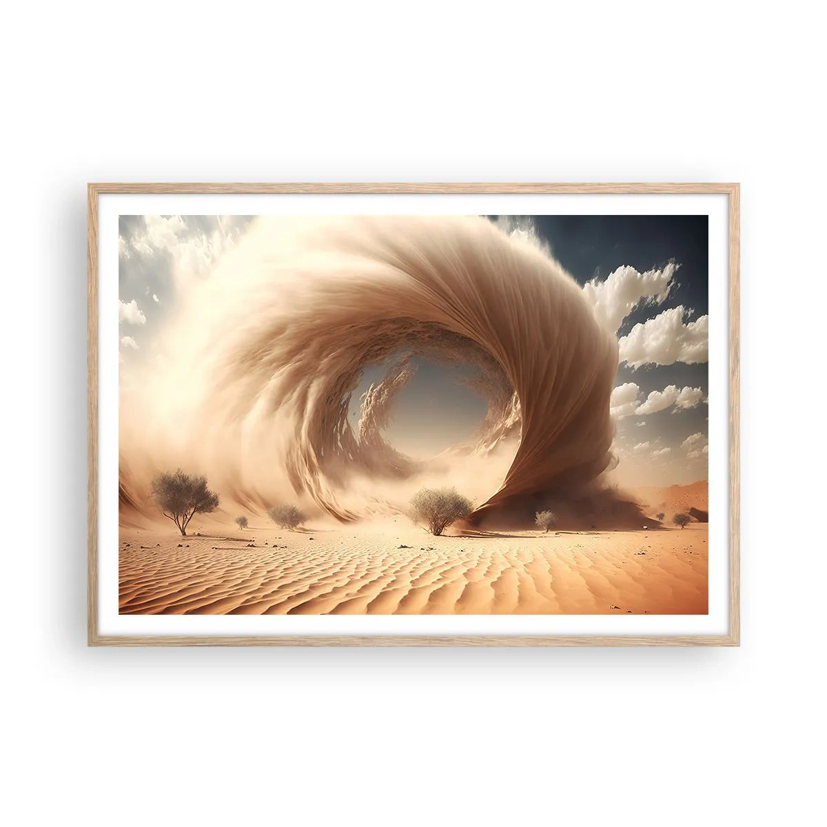 Poster în ramă de stejar deschis - Portal deschis - 100x70 cm