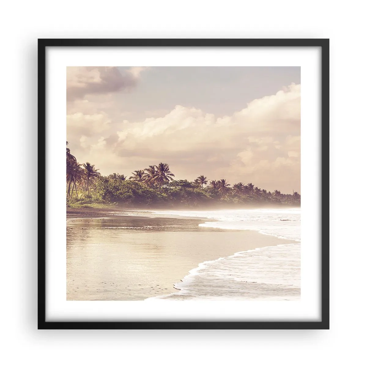 Poster în ramă neagră - Mângâind valurile - 50x50 cm