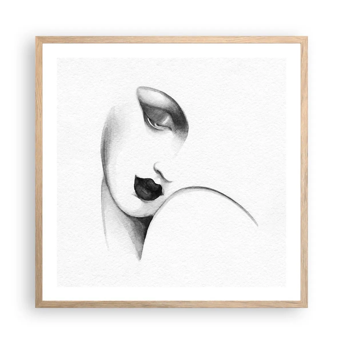 Poster în ramă de stejar deschis - În stilul Lempickei - 60x60 cm