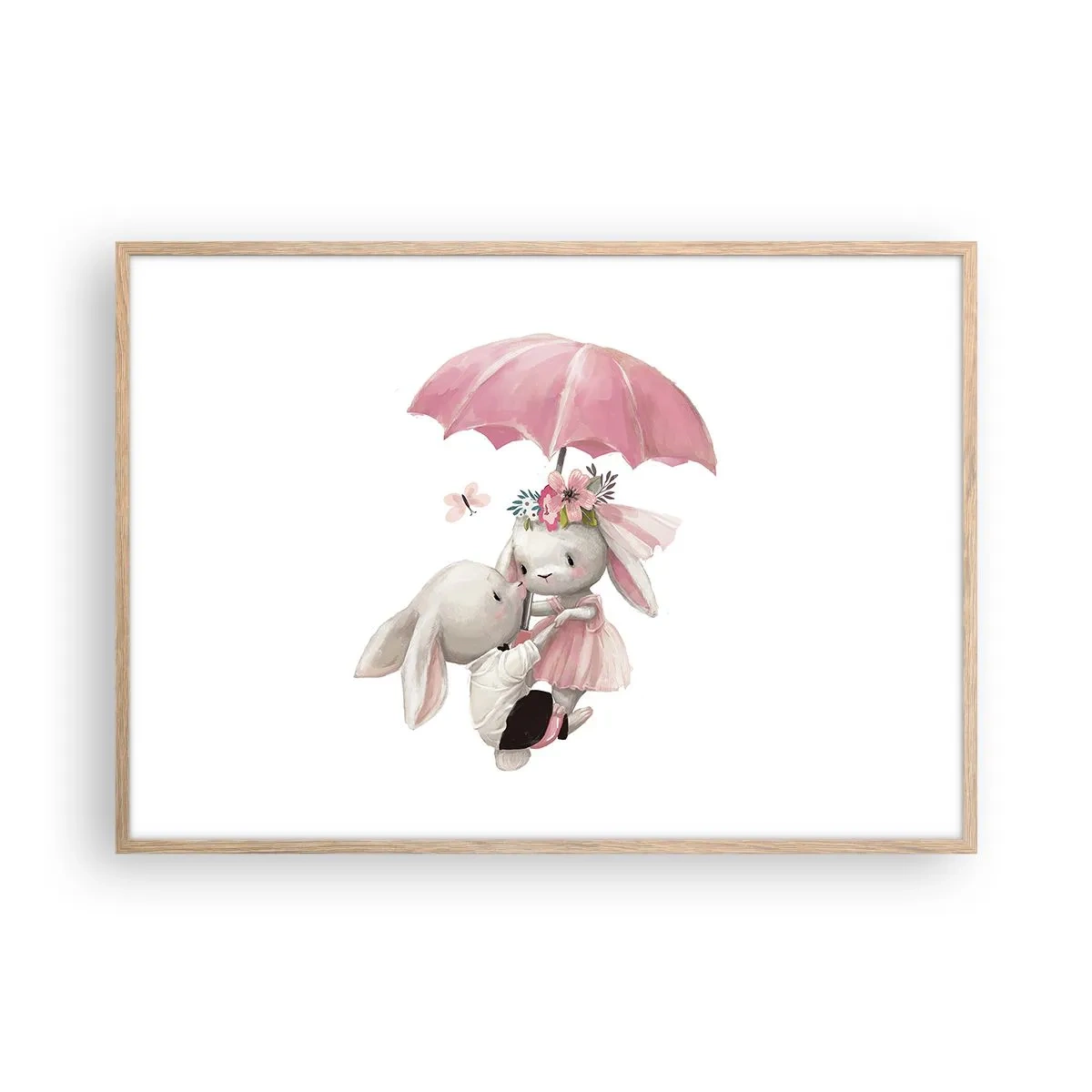 Poster în ramă de stejar deschis - Pur și simplu dragoste - 100x70 cm