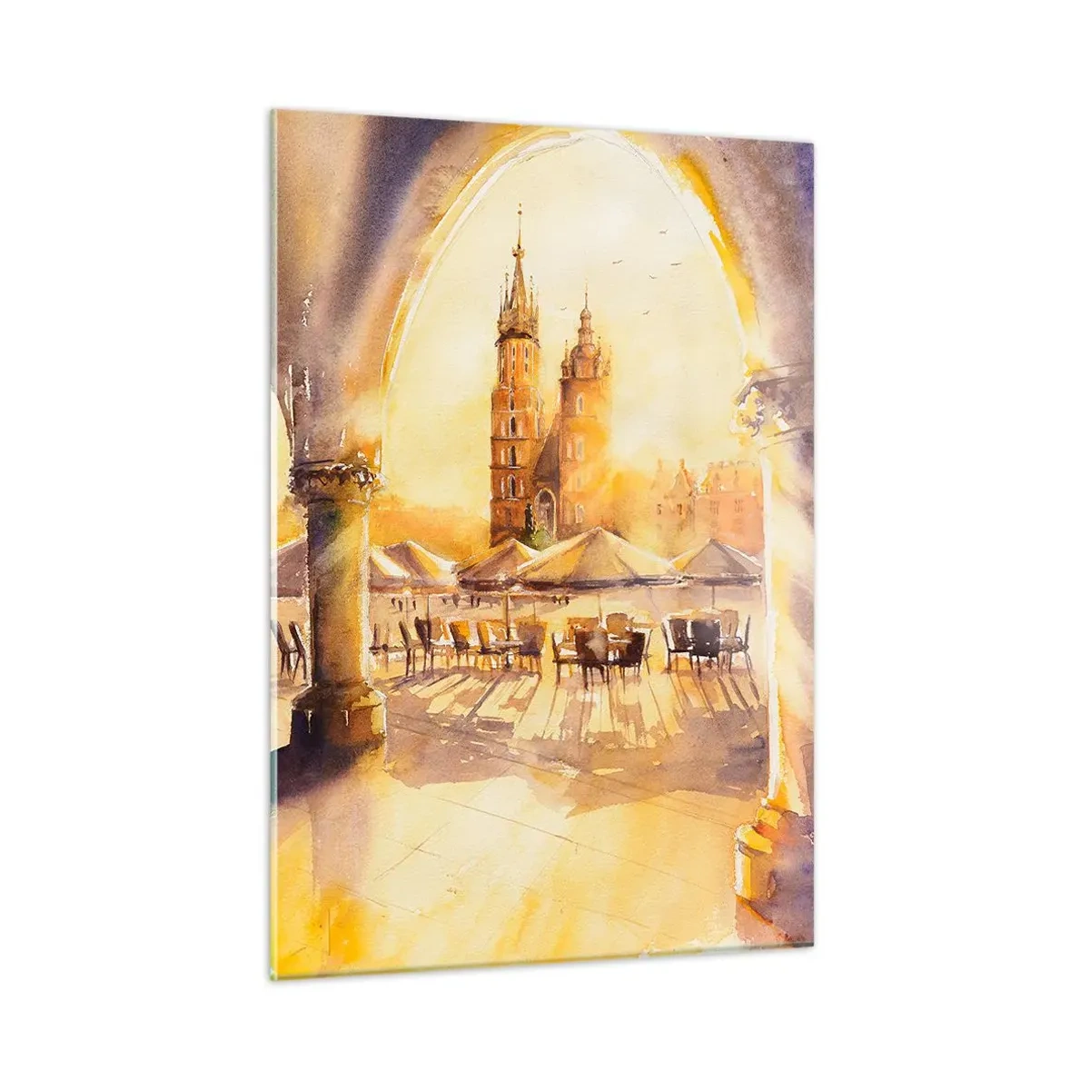 Tablou pe sticlă - Răsărit în Cracovia - 50x70 cm