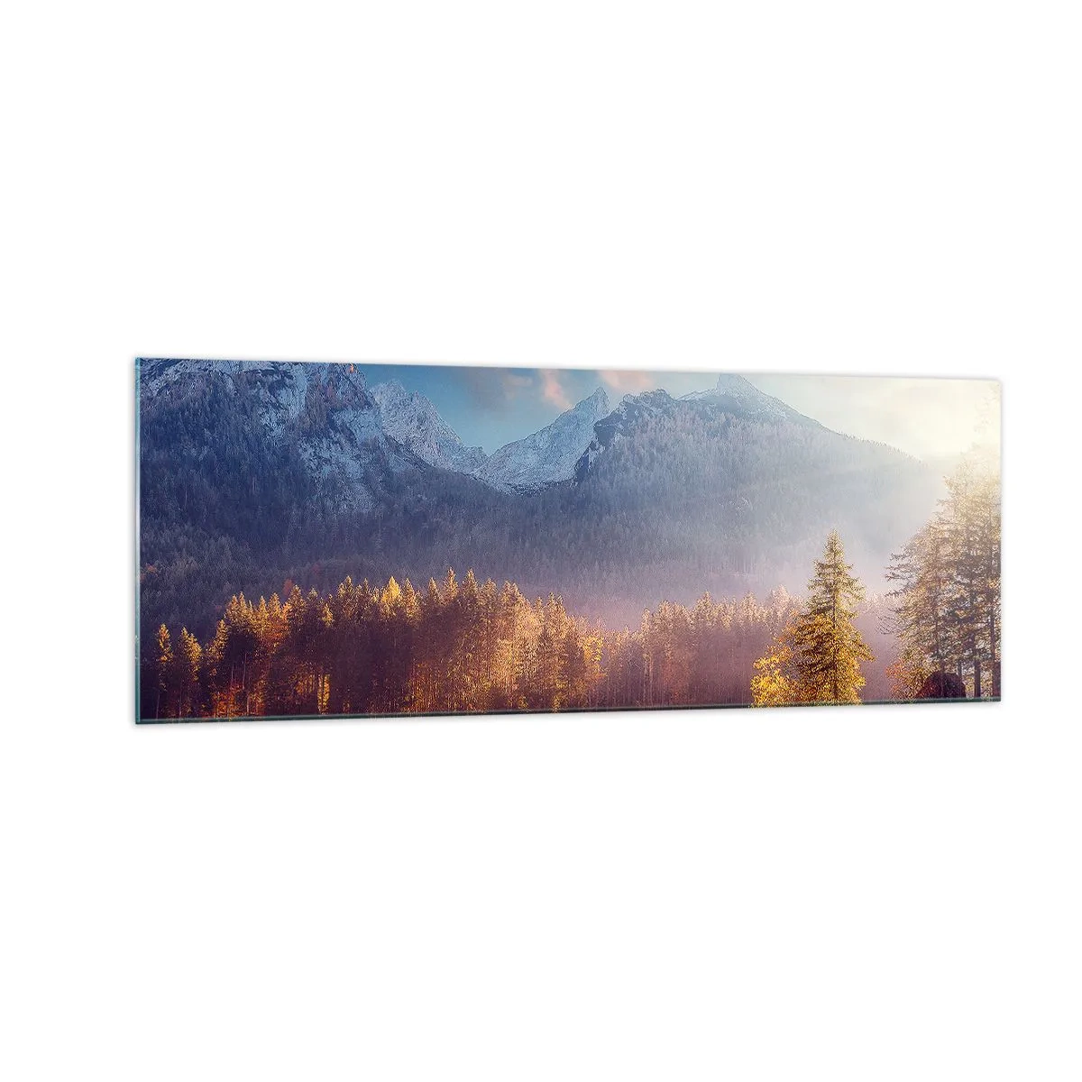 Tablou pe sticlă - La munte și la deal - 140x50 cm