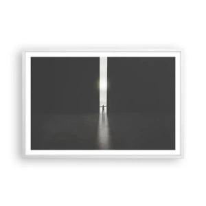 Poster în ramă albă - Un pas spre un viitor luminos - 91x61 cm