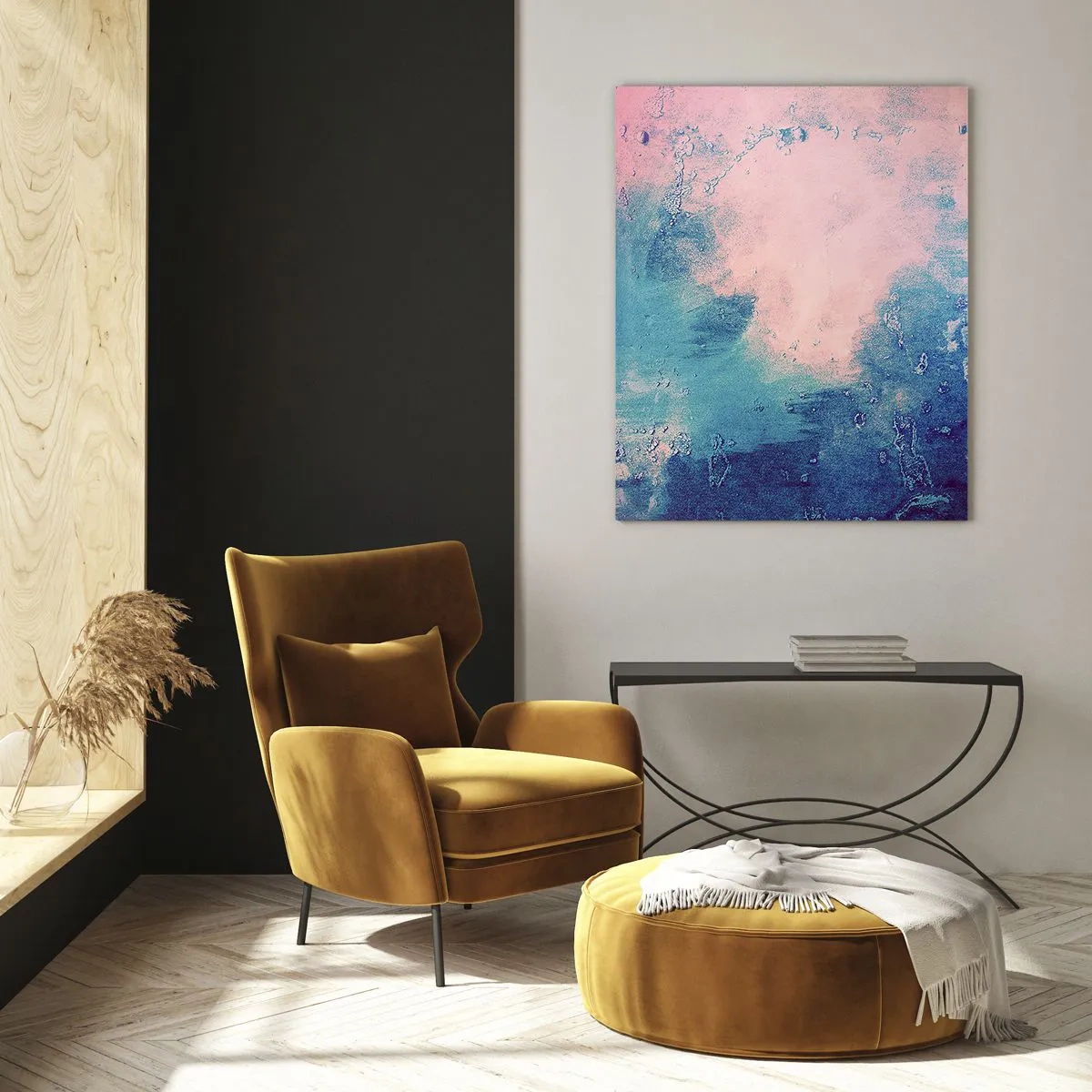 Tablou pe sticlă - Îmbrățișare albastră - 50x70 cm