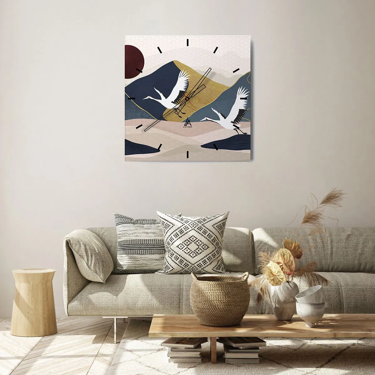 Ceas de perete - Ceas pe sticlă - Și ziua a zburat din nou - 30x30 cm