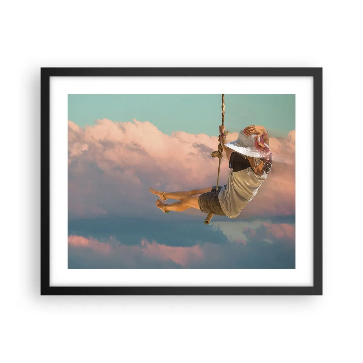 Poster în ramă neagră - Distracție în nori - 50x40 cm