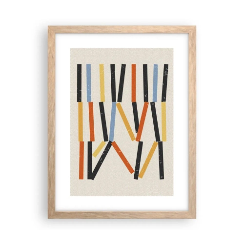 Poster în ramă de stejar deschis - Compoziție la nivel - 30x40 cm