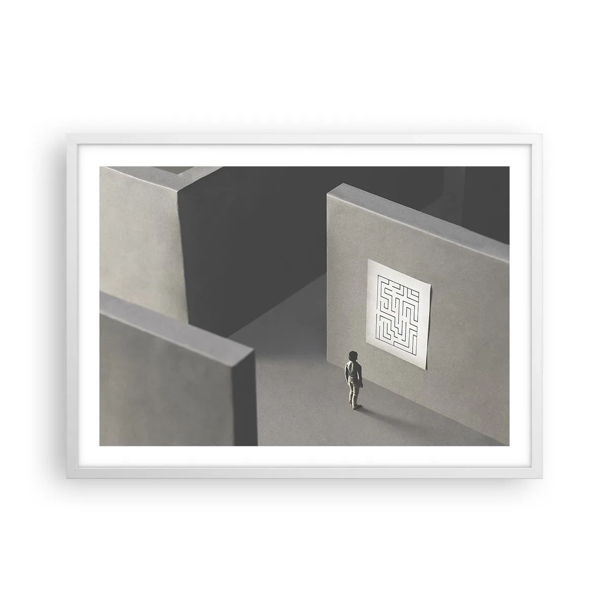 Poster în ramă albă - Dar unde sunt? - 70x50 cm