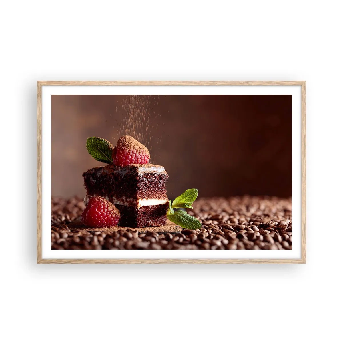 Poster în ramă de stejar deschis - Viața este dulce - 91x61 cm