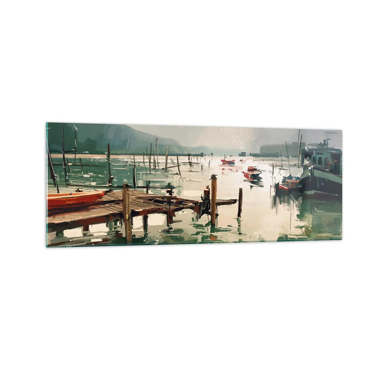 Tablou pe sticlă - Scufundat în luna topită - 140x50 cm